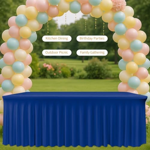 Deep Dream 2 Pack Royal Blue Spandex Table Covers 6 Foot, Fitted Stretch Tableclothes 30x72 Inch, Wrinkle Free 6FT Fitted Table Clothes with Skirt for Party, Banquet, Wedding and Events - Image 6