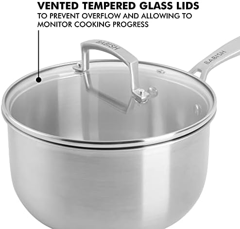 Babish Stainless Steel Saucepan 3.5 Quart Triply Professional Grade Cookware Durable Even Heat Distribution Sauce Pan with Handle for Cooking Boiling Sauces Soups and Everyday Kitchen Use - Image 5