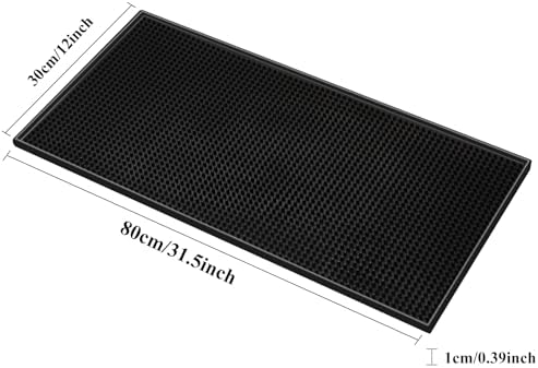 2 Pack Bar Mat, Dish Drying Mat, Large 31.5in x 12in Rubber Thick Durable Service Bar Mat for Home Kitchen Countertop Mat, Espresso Coffee Bar Mat, Black - Image 4