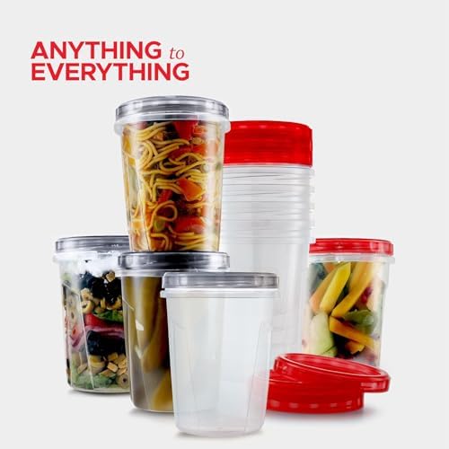 Tafura Freezer Containers, 10 Pack, 32 Oz, Leakproof BPA-Free Lids | Twist-top screw-on closures help prevent spills during storage, transport, and meal prep. - Image 6