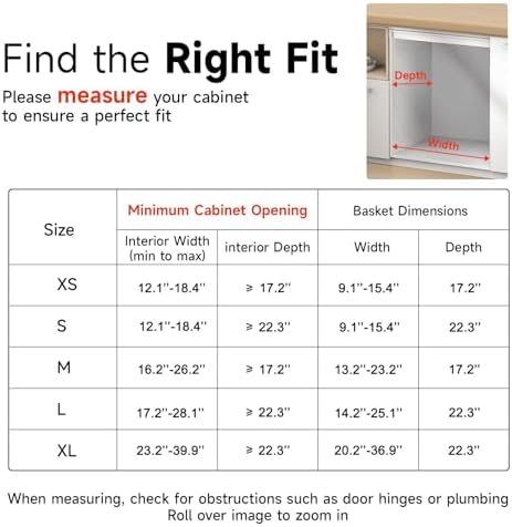 Expandable Pull Out Cabinet Organizer, 12.3"-18.5" W x 22.5''D - Image 5