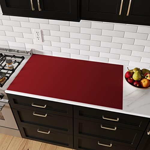 GASARÉ, Extra Large, Thick, Silicone Mat for Kitchen Counter, Heat Resistant Mat, Countertop Protector, Non-Slip, Easy to Clean, Cuttable, 40 x 23.5 Inches, Red - Image 4