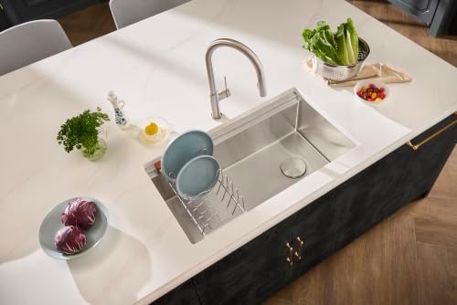 Ruvati LedgeFit Dish Drying Rack Drainer Plate Cup Holder Workstation Sink Top Sliding Accessory Stainless Steel - RVA1545 - Image 5
