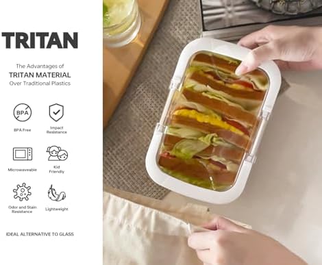 Felli Duo Loc Tritan Meal Prep Containers Microwave Safe BPA FREE, Leak Proof Lunchable Container for Leftovers Kitchen Fridge Freezer, Reusable Plastic On the Go Lunch Travel Box (Beginner 3pk) - Image 6