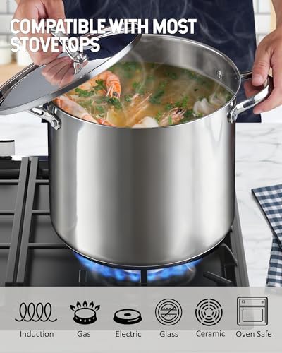 Cooks Standard Extra Large Soup Pot - Stainless Steel Induction Cookware - Image 4