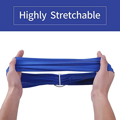 Peomeise 25pcs Royal Blue Spandex Chair Sashes with Buckle Slider for Wedding, Party Decoration - Image 6