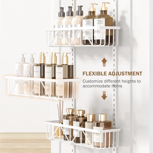Delamu Adjustable Over the Door Pantry Organizer, 6-Tier Metal Pantry Organization and Storage for Kitchen, Hanging Spice Rack Seasoning Shelves, Cabinet Door Organizer for Easy Install, 16" - Image 3