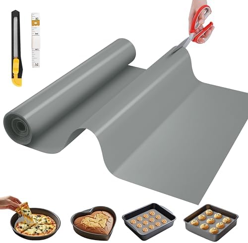 GTJ Silicone Baking Mat Roll, Reusable Baking Sheet Liners, 24 in x 6 ft | Free Cut to Size, Food-Grade, Non-Stick, Non-Slip, For Dough, Pastry, Air Fryer, Freeze Dryer, Oven Pan, Kitchen Counter by GTJ