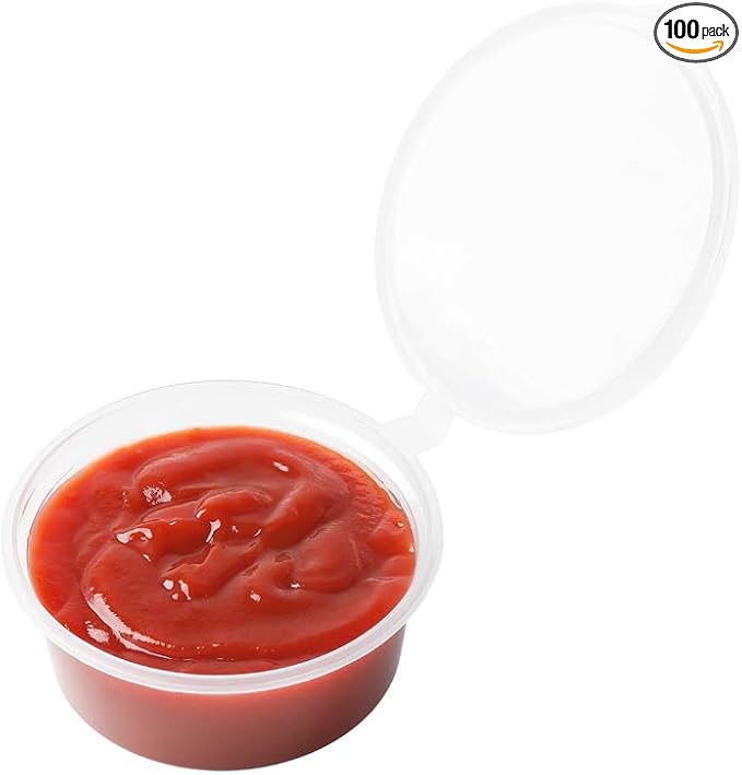 Restaurantware-Chef 101 1.5 Ounce Jello Shot Cups, 100 Microwavable Portion Cups - Durable, Disposable, Clear Plastic Sauce Containers, For Samples, Condiments, Or Toppings by Restaurantware