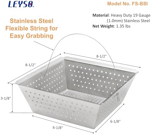 Leyso Stainless Steel Floor Sink Drop-in Basket Strainer Sink Drain Cover 8-1/2" x 8-1/2" x 3-1/8" for Kitchen, Restaurant, Bar, Buffet (Drop-in SS x 4) - Image 4