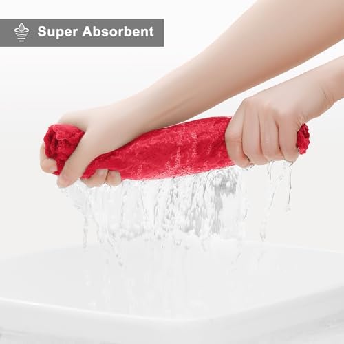 Homaxy 12 Pack Super Soft Absorbent Dish Cloths, 13" x 19", Red - Image 5