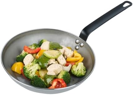 Restaurantware Carbon Steel Skillet 1 Count 18.31 x 10.24 Inches Non-Stick Fry Pan With Ergonomic Handle Oven Safe Professional Black Searing Cookware by Restaurantware