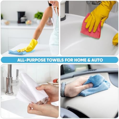 AIDEA White Microfiber Cleaning Cloth Roll-55 Sheets, Paper Towels 11×9" - Image 5