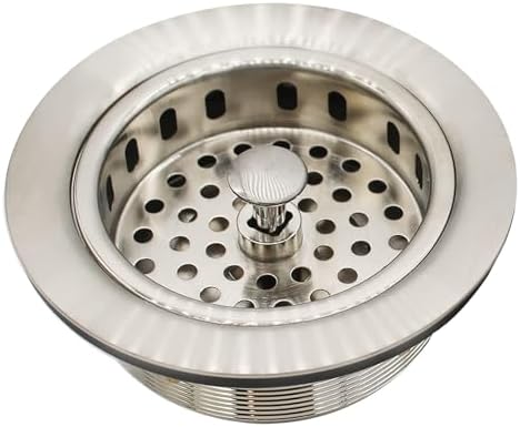 Westbrass A214-07 3-1/2" Post Style Large Kitchen Sink Basket Strainer, Satin Nickel by Westbrass