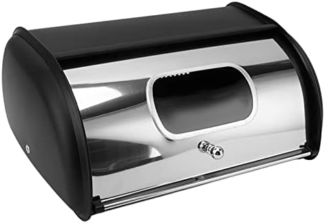Bread Box, Bread Bin with Roll up Lid, Bread Storage Containers, Metal Bread Holder with Front Window, Loaf Containers for Homemade Cakes, Buns, Pastries, Pancakes, And Cookies - Image 6