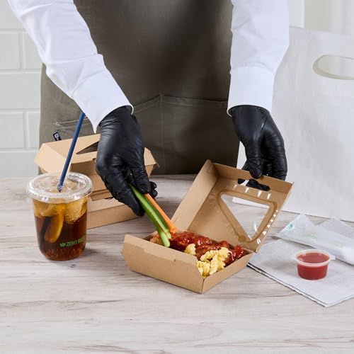 Restaurantware Clamshell Food Container 100 Count 4 x 5 x 2 Inches Paper Corrugated Take-Out Box Disposable Kraft Greaseproof Food Box For Burgers And Sandwiches - Image 5