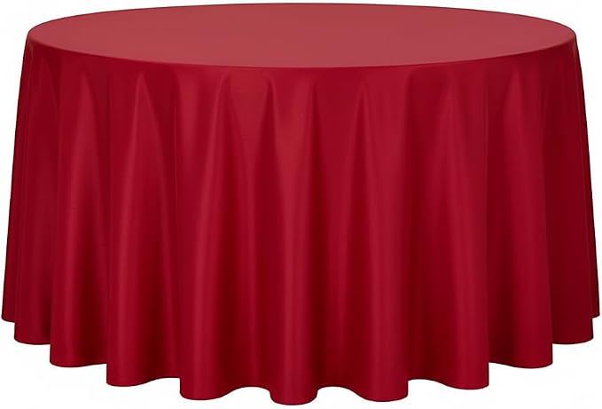 sancua Round Tablecloth, 108 Inch, Christmas Red by sancua