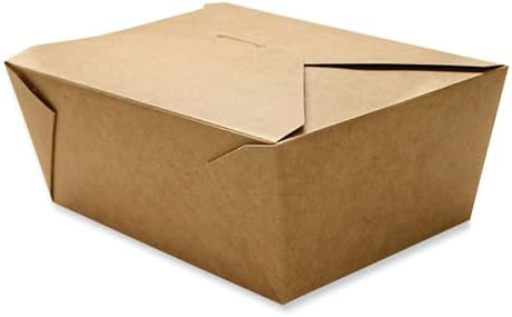 Reclosable Kraft Take-Out Box, 110 oz, Brown, Paper, 160/Carton by Unknown