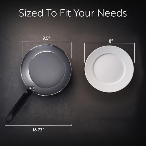 Restaurantware Fry Pan 1 Pack of 9.4 Inches Carbon Steel Non-Stick Searing Pan With Ergonomic Handle Silver For Sauteing and Omelets - Image 2