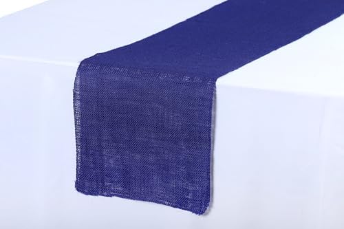 MDS® Pack of 25 Natural Burlap Table Runner, 12 x 72 Inch, Jute Rustic Farmhouse Boho Table Decor for Wedding Reception, Dining Table, Bridal Shower, Baby Shower & Party Decorations - Royal Blue - Image 3
