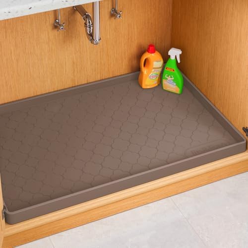Jin&Bao Under Sink Mat 34" x 22" Waterproof Silicone Cabinet Kitchen Liner by Jin%26Bao
