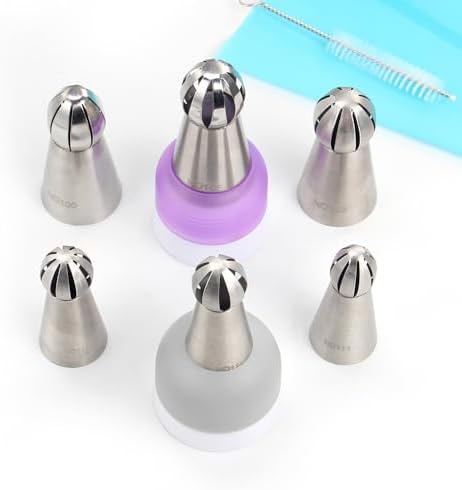 10 Pcs Stainless Steel Ball Twist Flower Icing Tips Set for Cupcakes by ChooYes