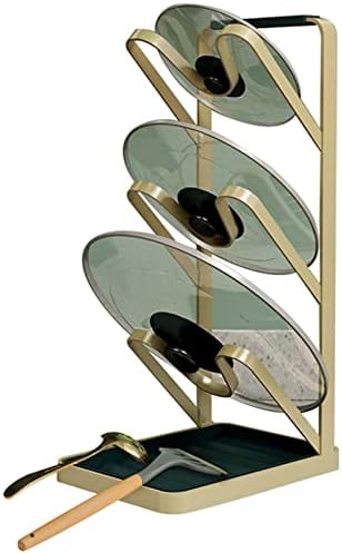 Lid Stand Lid Organizer Pot Lid Rack Holder for Utensils in Kitchen Cabinet Spatula Rack,Cutting Boards,Spoon Storage Gold by szxzy01