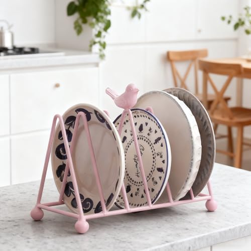 Cast Iron 9 Place Metal Plate Stand,Vintage Plate Holder Dish Rack - Image 2