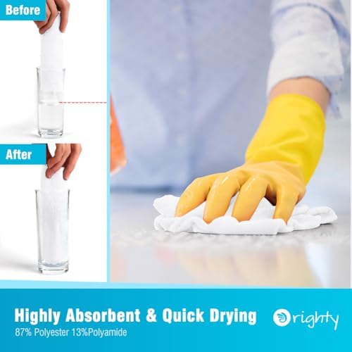 Orighty Microfiber Cleaning Cloth - 24 Pack, White Cleaning Rags 12x11 inch - Image 3