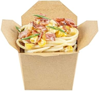 Restaurantware Bio Tek 8 Ounce Chinese Take Out Boxes 25 Greaseproof Food To Go Boxes - Tab-Lock Microwavable Kraft Paper Take Home Boxes Disposable For Restaurants Catering And Parties - Image 5