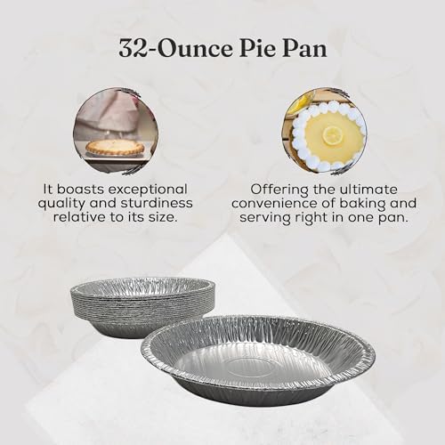 KitchenDance Disposable Aluminum Pie Pan - 9 Inches Round Shaped Reusable Aluminum Foil Heavy Duty Baking Pans - Aluminum Pie Pan Perfect for Baking, Cooking, and Preparing Food - 940, Pack of 50 - Image 5