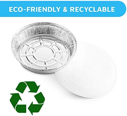 MontoPack 9” Round Aluminum Foil Pans with Clear Lids | Disposable Containers with Straight Walls for Storing, Baking, Meal Prep & Reheating | Freezer & Oven Safe, Recyclable | 40 Pack of Tins - Image 7