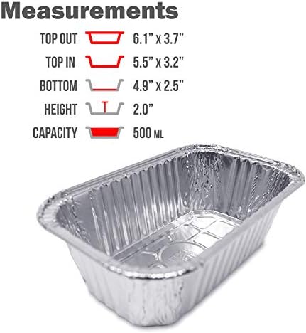(100 Pack) Premium 1-LB Bread Loaf Baking Pans l Mini 6" x 3.7" x 2" l Extra-Heavy Duty l Disposable Aluminum Foil Oven Safe Sturdy 1-Pound Small Bread Tin - Image 2