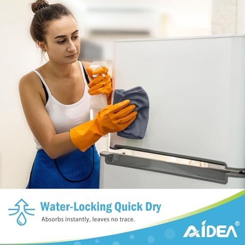 AIDEA Gray Microfiber Cleaning Cloth-24PK, Cleaning Rags 12"x 16" Absorbent - Image 6