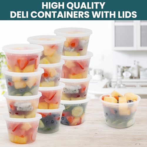 WGCC Meal Prep Containers 50Pack 32oz and Deli Containers with Lids 16oz 48 Sets, Leakproof, BPA Free/Microwave/Freezer/Dishwasher Safe - Image 6
