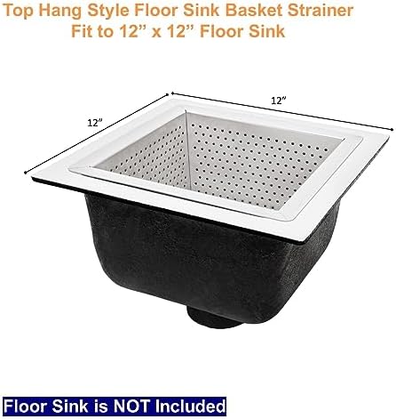 Leyso Stainless Steel Floor Sink Top Hang Basket Strainer Sink Drain Cover 10" x 10" x 4-3/4" for Kitchen, Restaurant, Bar, Buffet (4-3/4"H SS x 4) - Image 6