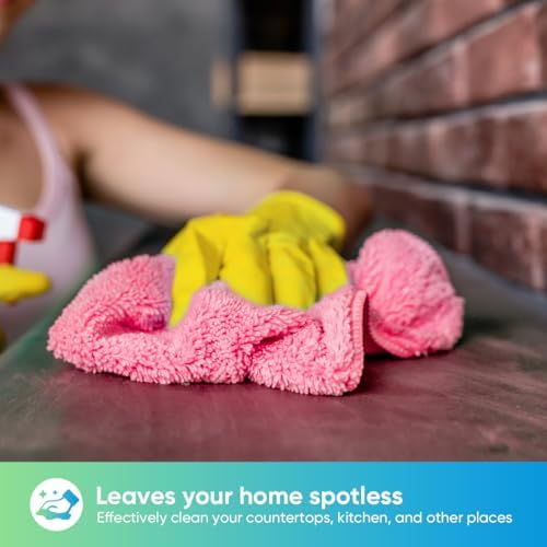 HOMEXCEL Pink Microfiber Cleaning Cloth, Microfiber Towels for Car, 12 Pack - Image 3