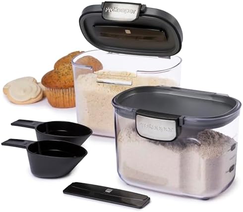 Progressive International ProKeeper+ Clear Plastic Airtight Food Baker's Kitchen Storage Organization Container Canister Set with Magnetic Accessories, 2- Piece Set (Specialty Flour 1.5-Quart) - Image 2