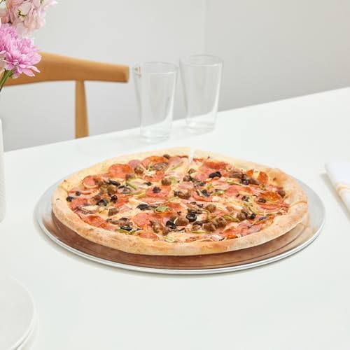 Restaurantware 16 Inch Aluminum Pizza Pan 12 Count Wide Rim Silver Pizza Pan, Heat Conductive Round Pizza Tray, Lightweight Corrosion-Resistant Serving Tray For Restaurant Or Home Use - Image 6