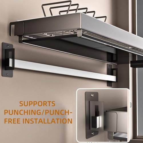 Wall-Mounted Stainless Steel Dish Drying Rack with Cutlery Holder,Hooks & Drainboard – Space-Saving Shelf for Plates,Bowls & Cups - Image 4