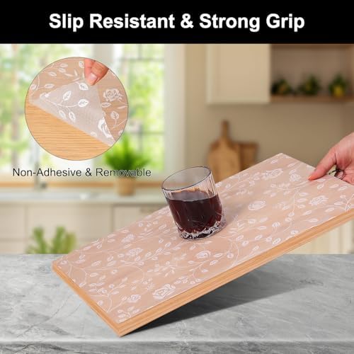 Cooyes Shelf Liner – Premium Non-Adhesive Cabinet & Drawer Liner for Kitchen – Waterproof Shelf Paper with Modern Pattern – Durable EVA Cabinet Mat – Easy to Cut （17.5" W x 360" L） - Image 2