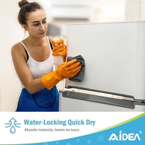AIDEA Gray Microfiber Cleaning Cloth-100PK, Cleaning Rags 12"x12" Absorbent - Image 7