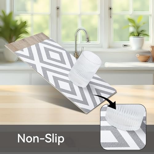 FIFTY FEET 12"x120" Non-Adhesive Shelf Liner for Kitchen Cabinets and Drawers, Washable Non-Slip PVC Cabinet Liner (Gray Plaid)(1 Roll) - Image 2