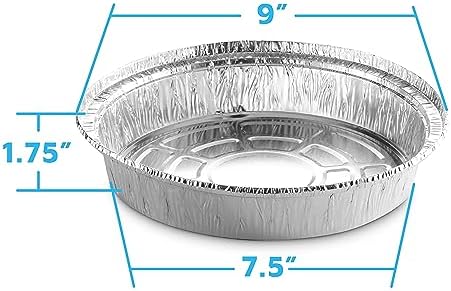 MontoPack 9” Round Aluminum Foil Pans with Clear Lids | Disposable Containers with Straight Walls for Storing, Baking, Meal Prep & Reheating | Freezer & Oven Safe, Recyclable | 40 Pack of Tins - Image 6