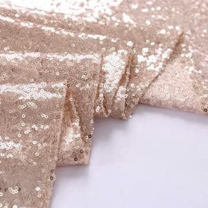JYFLZQ Champagne Sequin Tablecloth Glitter Table Cover 60''x102'' Rectangle - Image 7