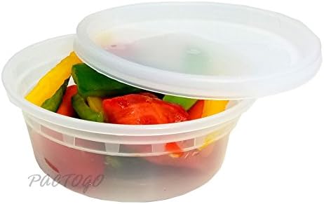 PCM 8 oz. Heavy Duty Round Deli Food Soup Plastic Container w/Lid 100% BPA Free (Pack of 12 Sets) - Image 7