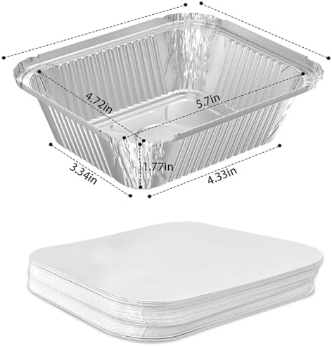 iHomeSet 200 Pack 1 lb Aluminum Foil Pans with Paper Lids | Take Out Food Containers for Catering, Baking, Roasting Food, Freezer Safe - Image 2
