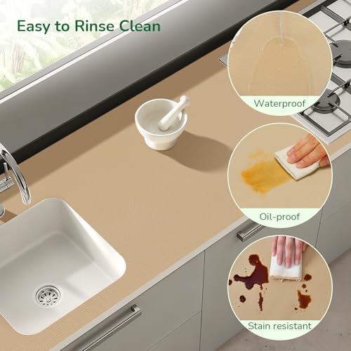 Non-Slip Drawer and Shelf Liner for Kitchen Beige 11.8In x 20FT - Image 4