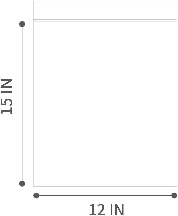 12" X 15" (100 Bags) 2 Mil Clear Reclosable Zip Plastic Poly Bags with Resealable Lock Seal Zipper