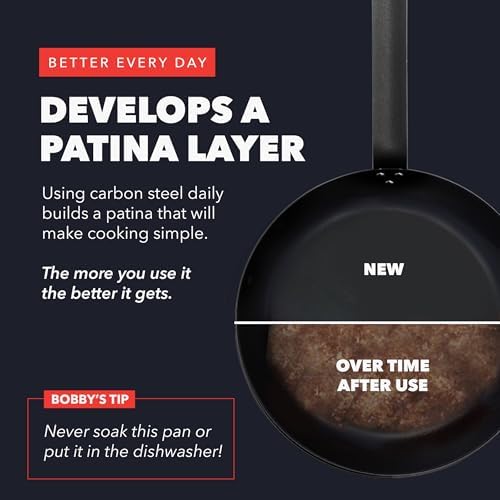 GreenPan x Bobby Flay 12" Pre-Seasoned Carbon Steel Frying Pan Skillet - Image 3